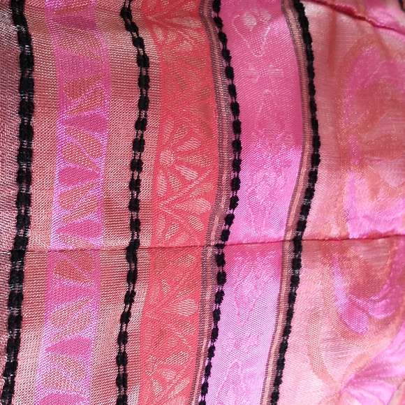 Chetta B dress sleeveless round neck fit & flare striped pink orange plus 16 - Picture 8 of 8